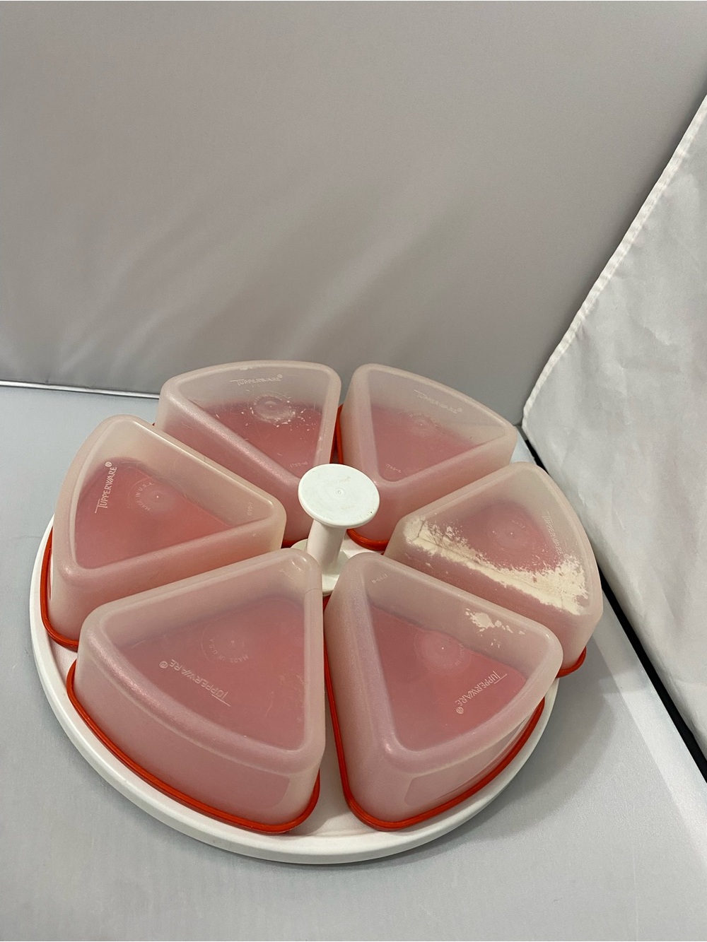 Tupperware Red 6-Segment Rotating Food Storage Carousel - Picture 5 of 16